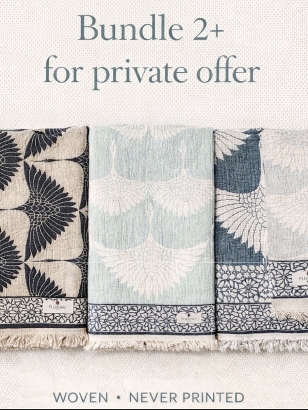Luxury Jacquard Woven Blanket Swedish Blue Green Luxury Cotton 55 x 77 NEW! - Picture 16 of 16